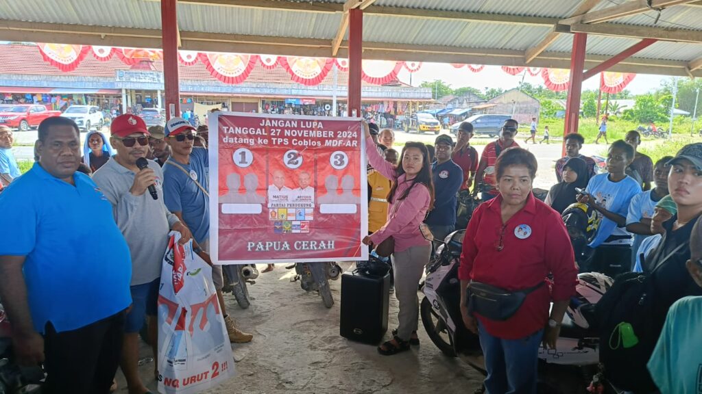 Paslon Bupati Sarmi Yanni – Jimmi Kampanyekan Cagub Papua Nomor Urut 2