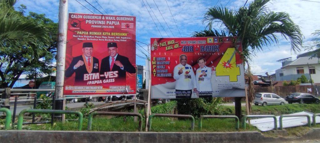 Hari Kedua Masa Tenang Pilkada, APK Masih Menjamur di Kota Jayapura