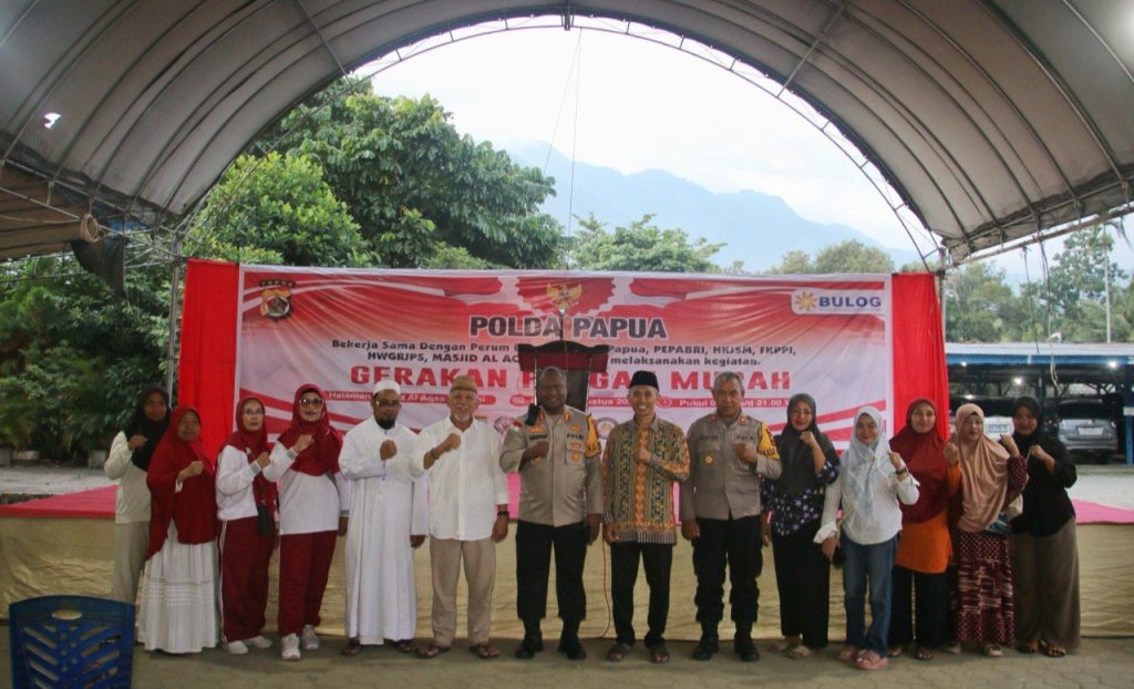 Kapolres Jayapura Resmikan Gerakan Pangan Murah, Sambut HUT RI ke-80