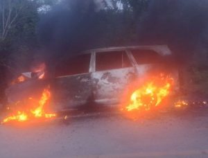 Innova Hantam Pohon di Sarmi, Pengemudi Terluka; Mobil Terbakar Saat Menunggu Evakuasi