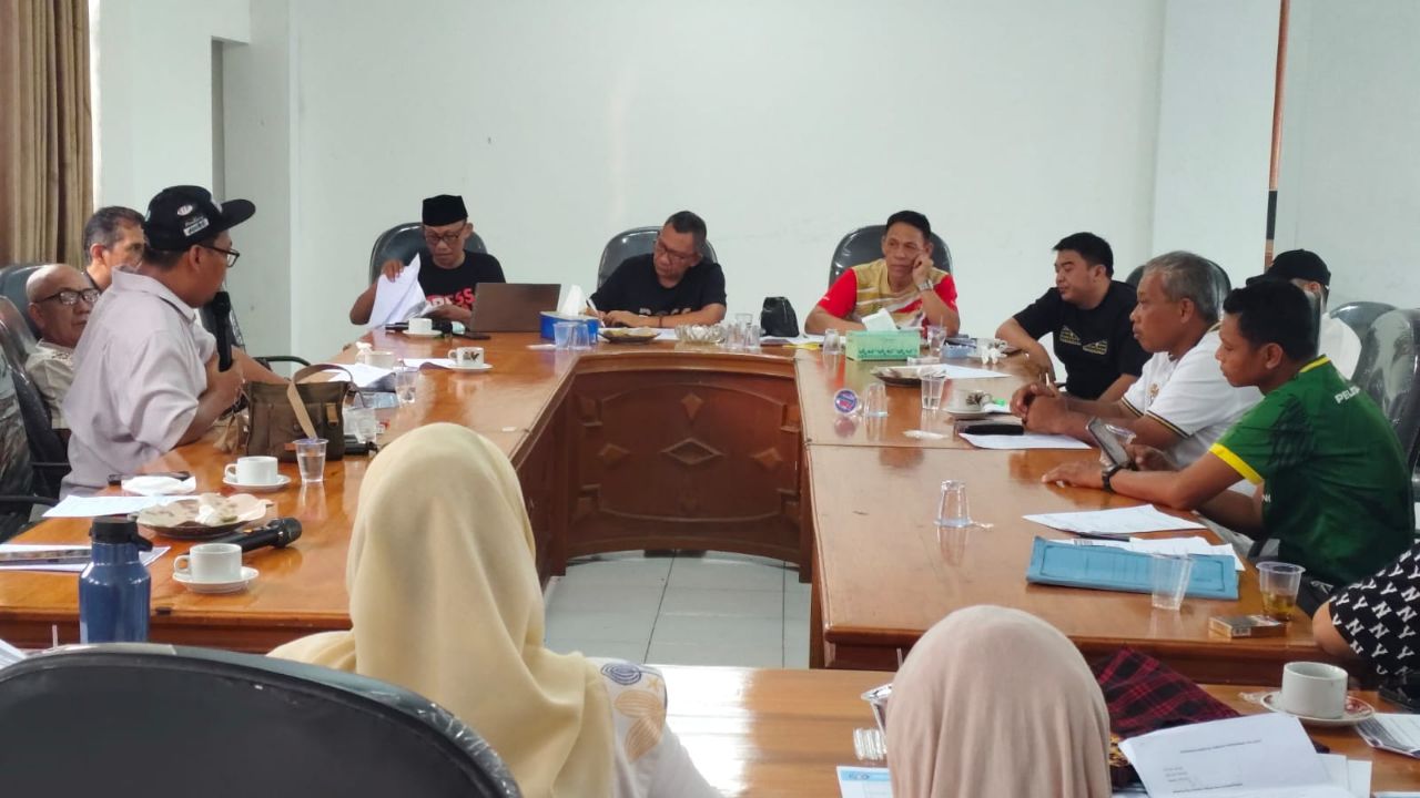 Tampak rapat bersama SIWO PWI dan Panitia Porwanas XV Lampung