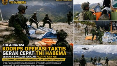 Jasad Pilot PT AMA Air Berhasil Dievakuasi dari Yahukimo, TNI Kerahkan Operasi Khusus Kejar Pelaku