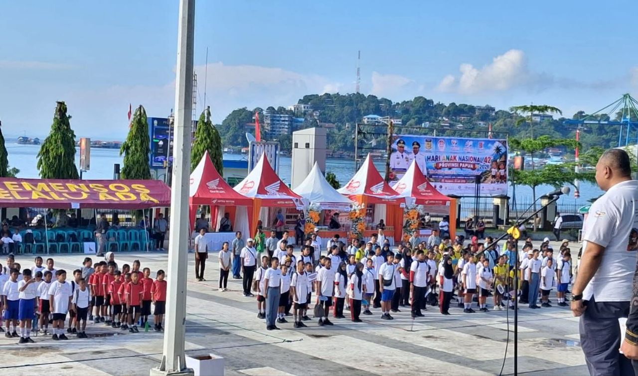 Tampak puncak peringatan Hari Anak Nasional ke 42 di Papua
