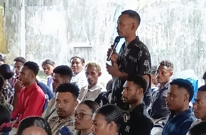 Nampak mahasiswa menyampaikan aspirasi terkait Pemekaran Provinsi Papua Utara