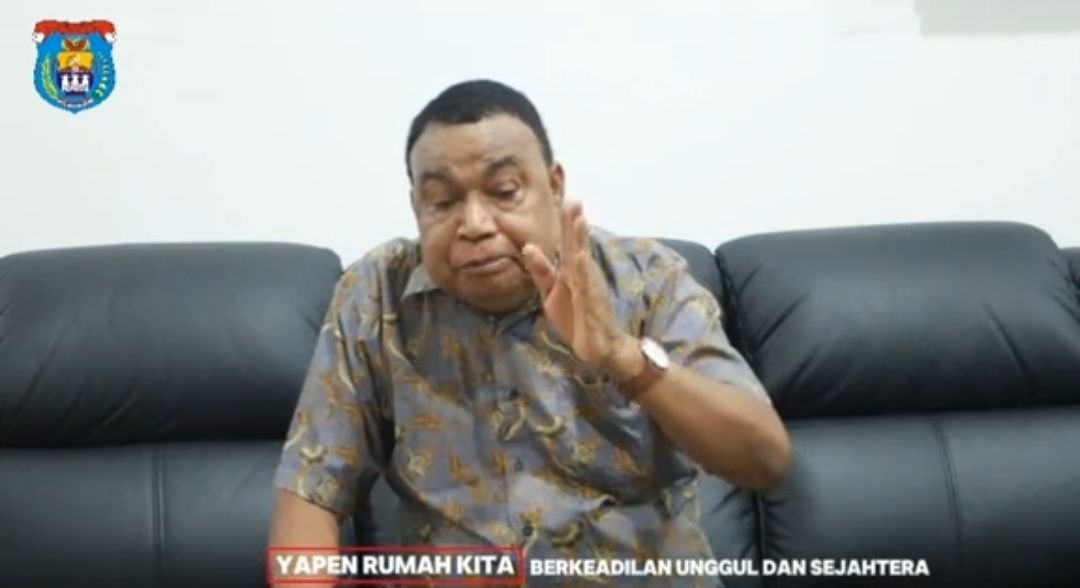 Tampak kutipan screenshot video statemen Bupati Yapen yang ditanggapi Yohanes Raubaba, yang juga adalah mantan Ketua DPRK Yapen periode 2019-2024